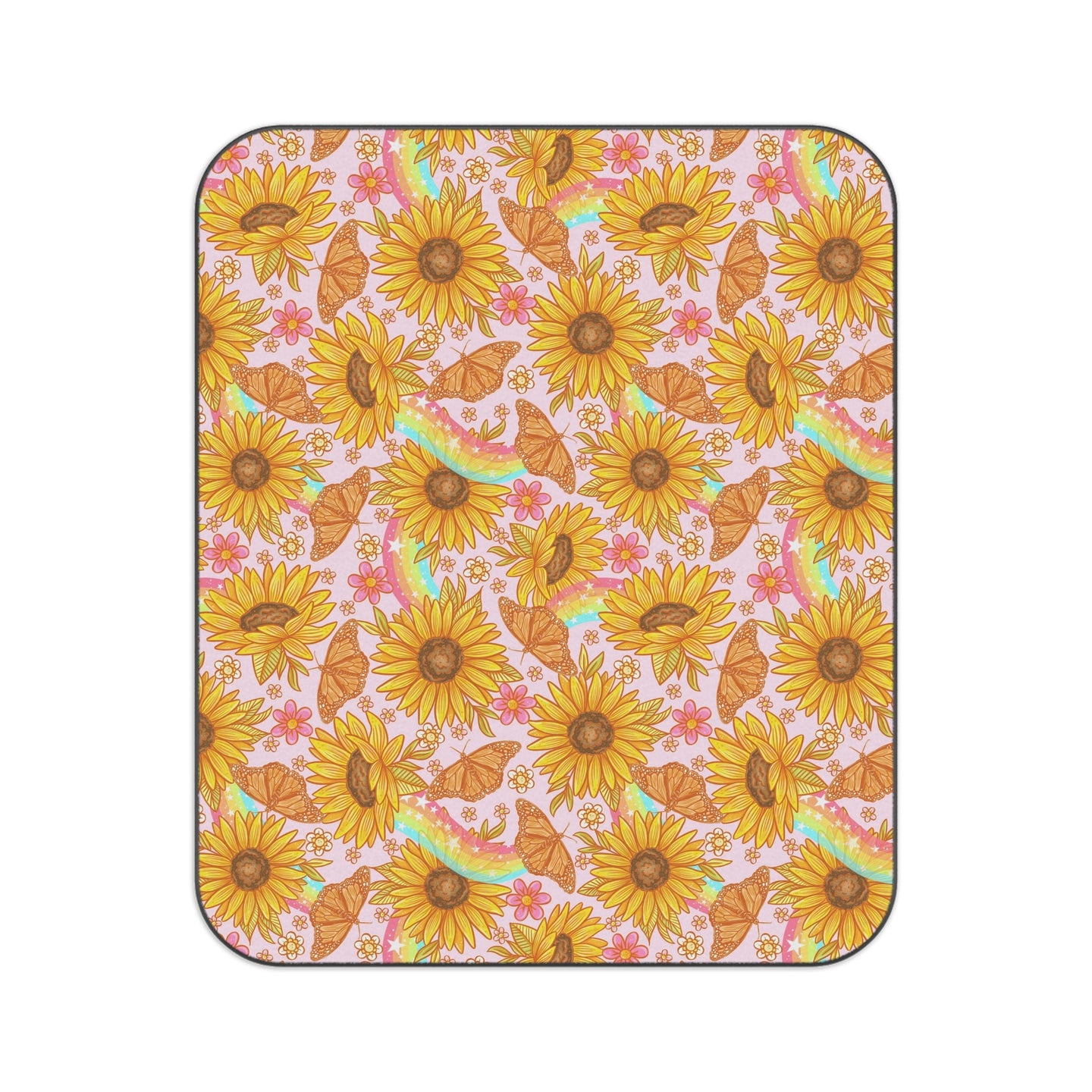 Personalized Yellow Floral Picnic Blanket Waterproof